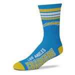 For Bare Feet Los Angeles Chargers 4 Stripe Deuce Crew Socks - Thumbnail 1 of 2