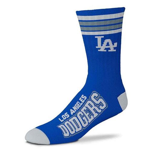 For Bare Feet Los Angeles Dodgers 4 Stripe Deuce Crew Socks - Primary Image