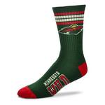For Bare Feet Minnesota Wild 4 Stripe Deuce Crew Socks - Thumbnail 1 of 2