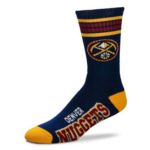 For Bare Feet Denver Nuggets 4 Stripe Deuce Crew Socks - Primary Image