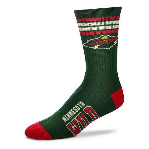For Bare Feet Minnesota Wild 4 Stripe Deuce Crew Socks - Primary Image