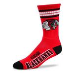 For Bare Feet Chicago Blackhawks 4 Stripe Deuce Crew Socks - Thumbnail 3 of 3