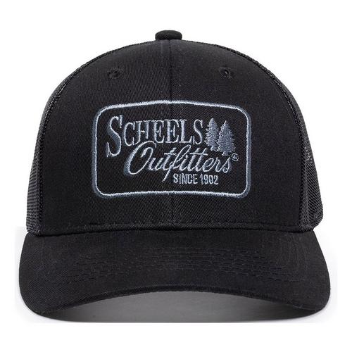 Scheels Outfitters Black Graphic Trucker Snapback Hat - Primary Image