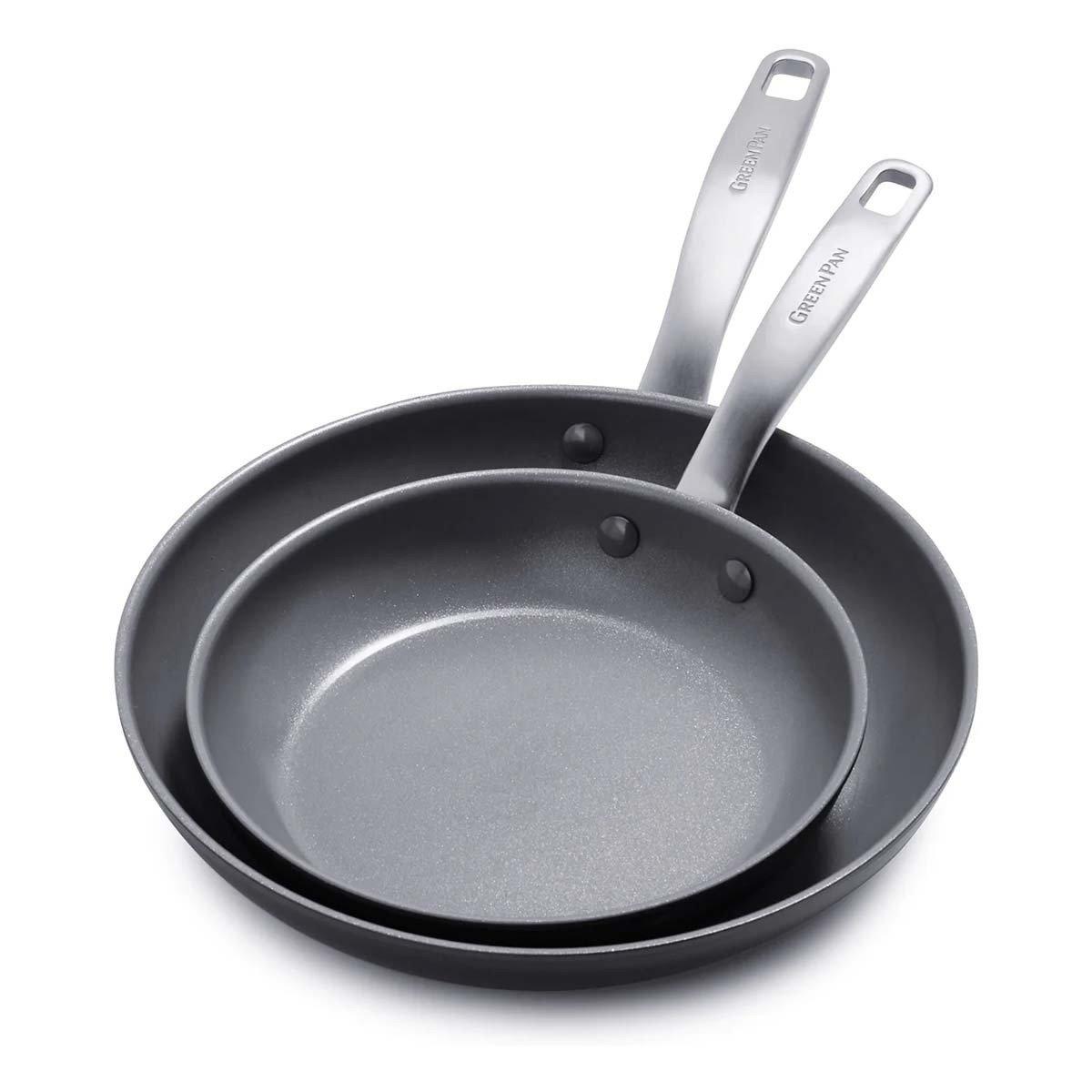 GreenPan Chatham Ceramic Nonstick 8" and 10" Frypan Set - GreenPan