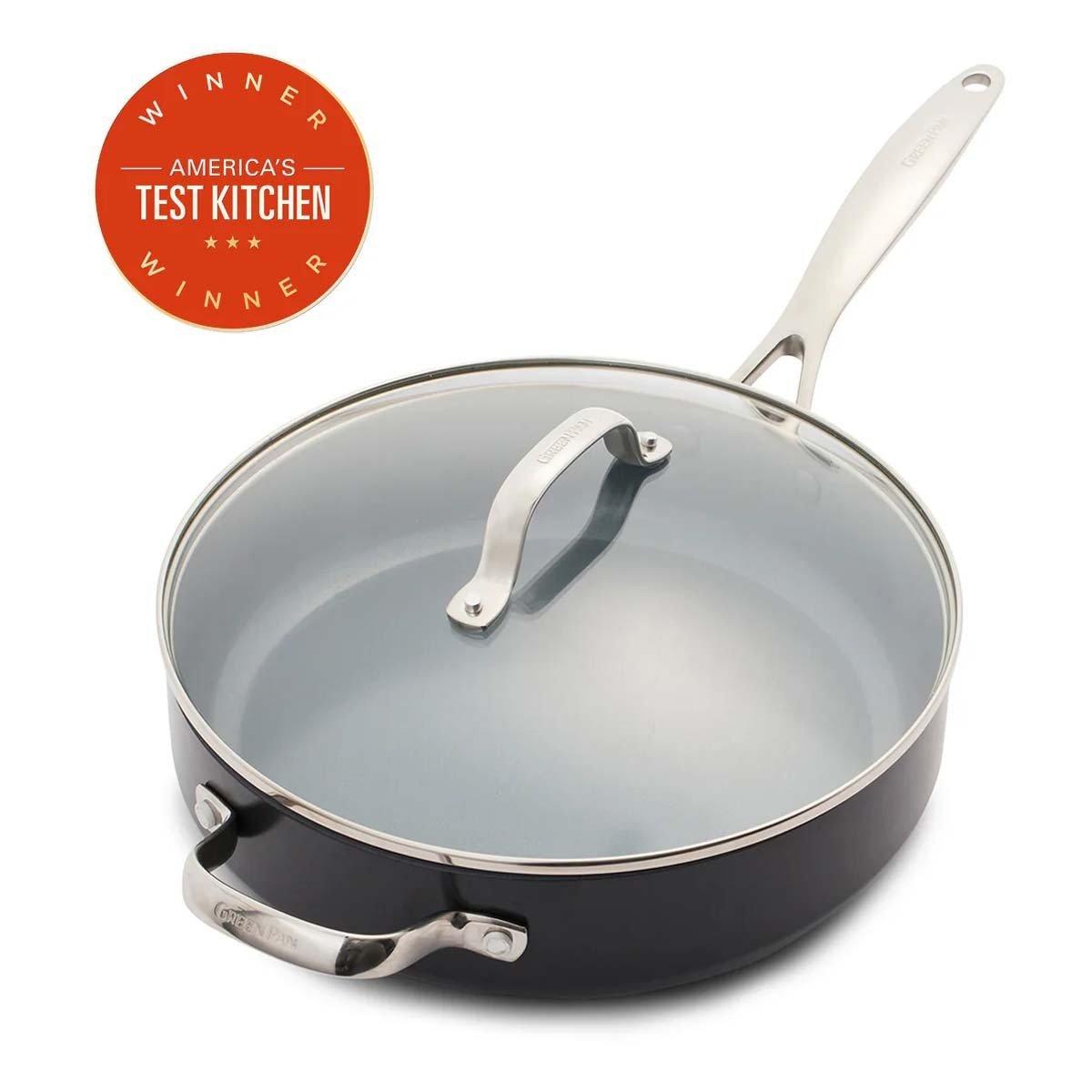 GreenPan Valencia Pro Ceramic Nonstick 4.5-Quart Saut Pan with Lid - GreenPan