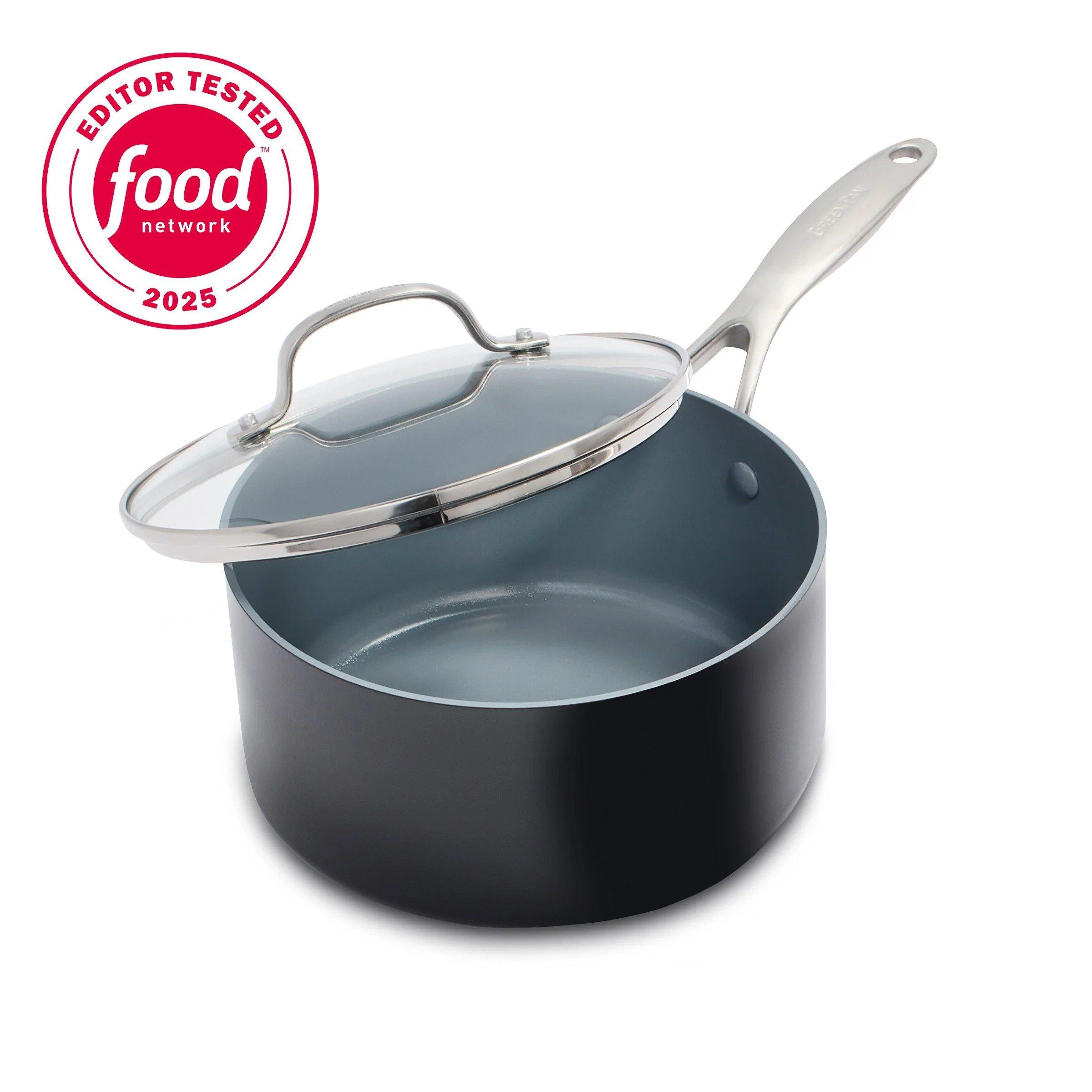GreenPan Valencia Pro Ceramic Nonstick 2 Quart Saucepan with Lid - GreenPan