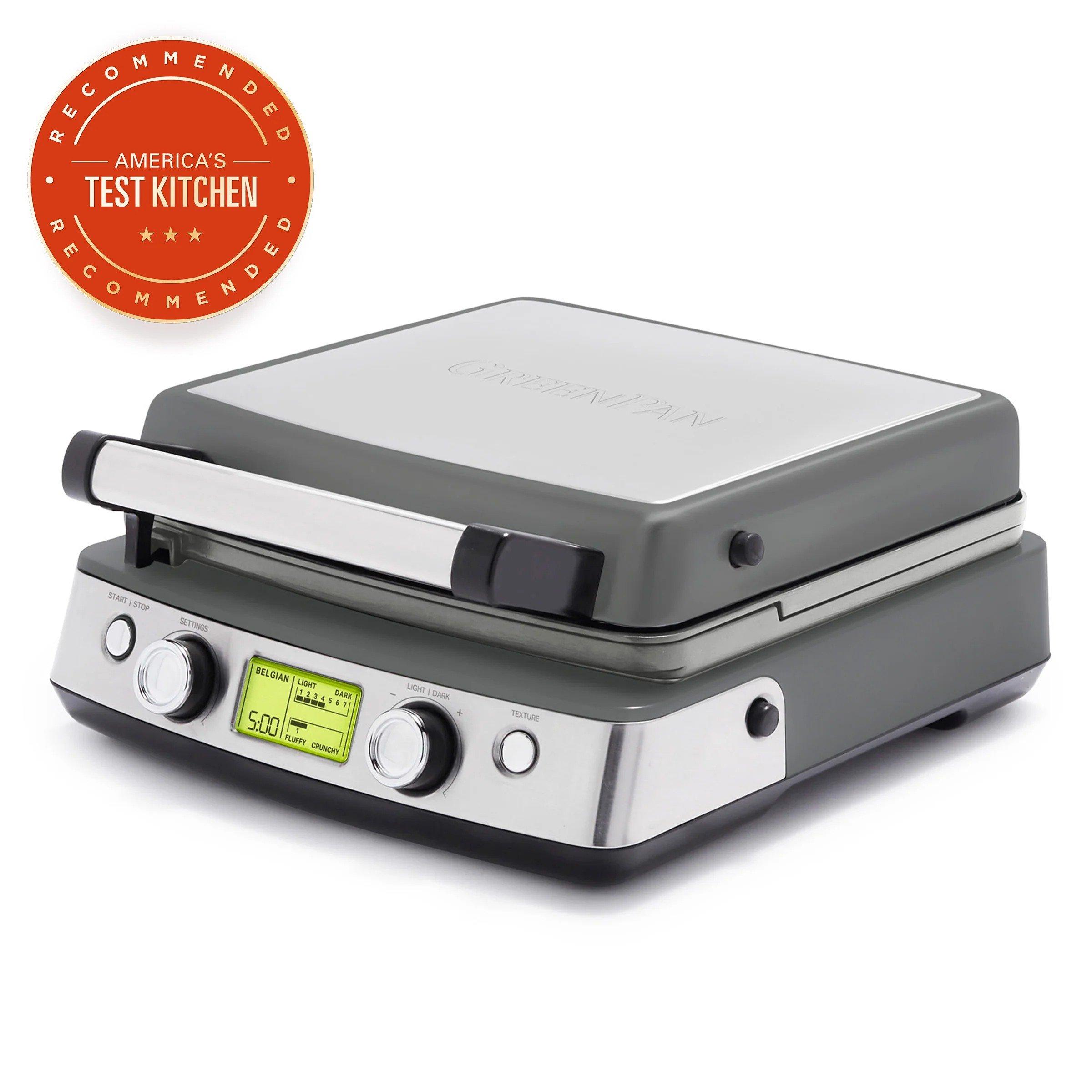 Greenpan Elite Ceramic Nonstick 4-Square Waffle Maker - GreenPan