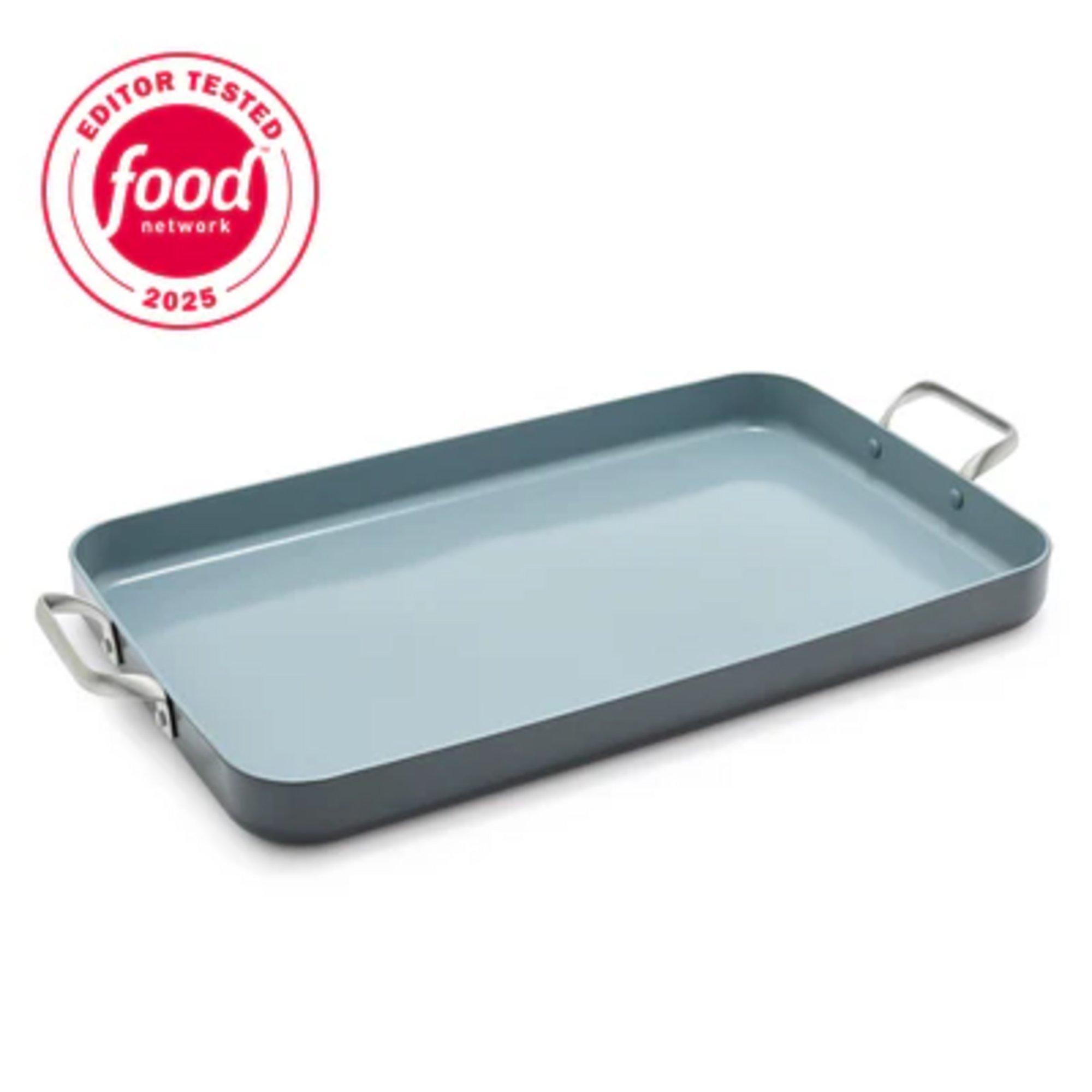GreenPan Valencia Pro Ceramic Nonstick 18" x 11" Double Burner Griddle - GreenPan