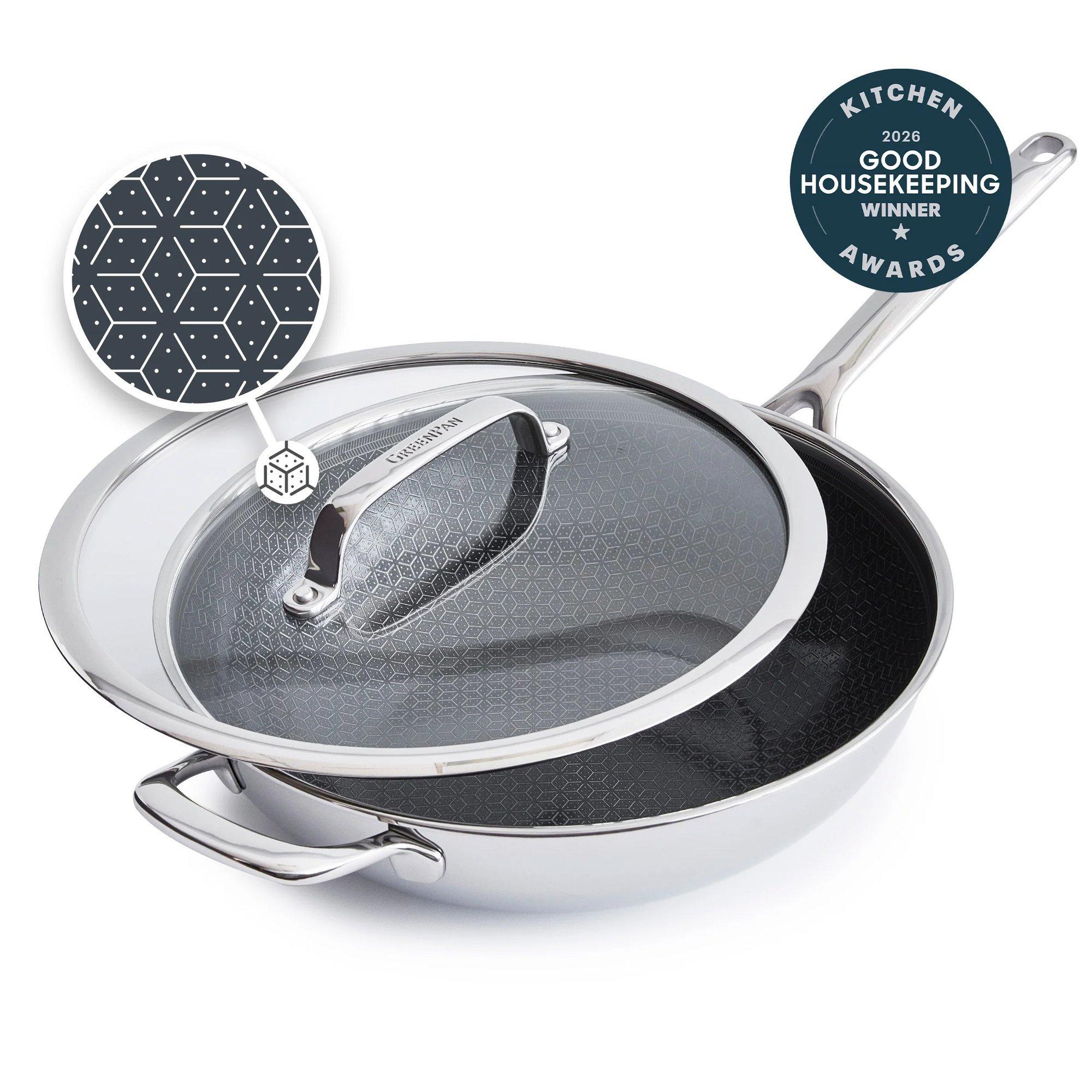 GreenPan Spectra Thermobond Hybrid Ceramic Nonstick 12" Wok with Lid - GreenPan