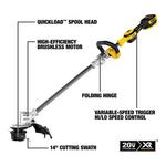 DeWalt 20V MAX 14 in. 20 V Battery String Trimmer Kit (Battery & Charger) - Thumbnail 2 of 4