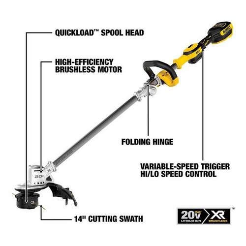 DeWalt 20V MAX 14 in. 20 V Battery String Trimmer Kit (Battery & Charger) - Primary Image