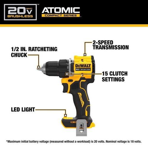 DeWALT 20V MAX ATOMIC Compact Drill and Impact Driver Kit - 2 Batteries and Charger Included - Primary Image