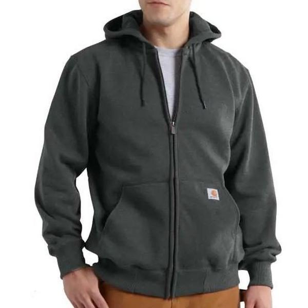 Men's Carhartt Paxton Rain Defender Work Full Zip Hoodie Small Carbon Heather