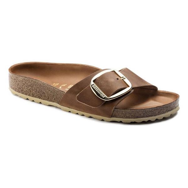 Women's BIRKENSTOCK Madrid Big Buckle Slide Sandals 39 Cognac