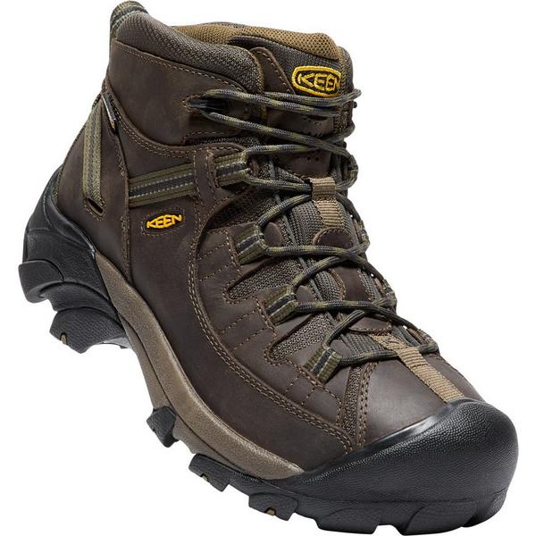 Men's KEEN Targhee II Mid Waterproof Hiking Boots Outdoor 13 Canteen/Dark Olive
