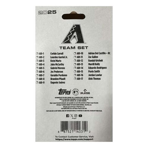 Arizona Diamondbacks 2025 Topps Factory Sealed Team Set - Primary Image