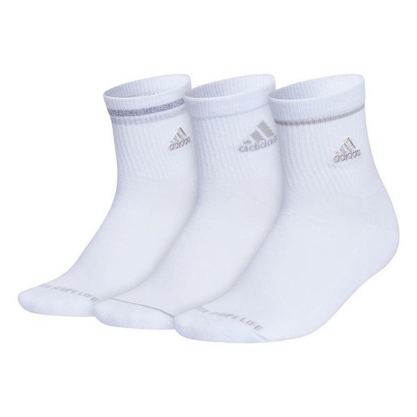 Women's adidas Cushioned Sport 2.0 High Quarter Socks Medium White/Grey 3 Pack