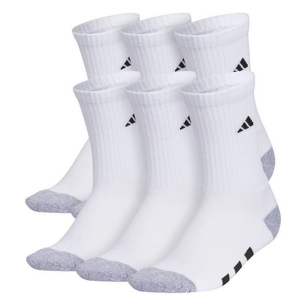 Kids' adidas Cushioned Crew Socks Large White/Grey/Black 6 Pack