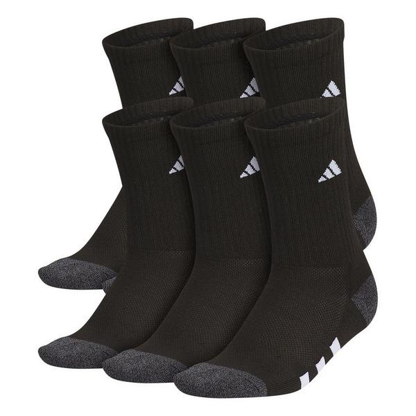 Kids' adidas Cushioned Crew Socks Large Black/Grey/White 6 Pack