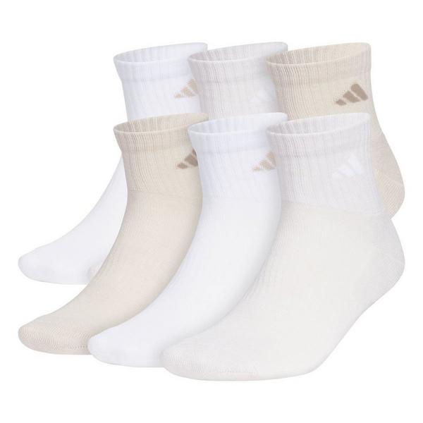 Men's adidas Cushioned Crew Socks Large White/Beige 6 Pack