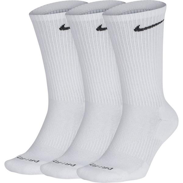 Nike Everyday Plus Cushioned Training Crew Socks Large White/Black 3 Pack