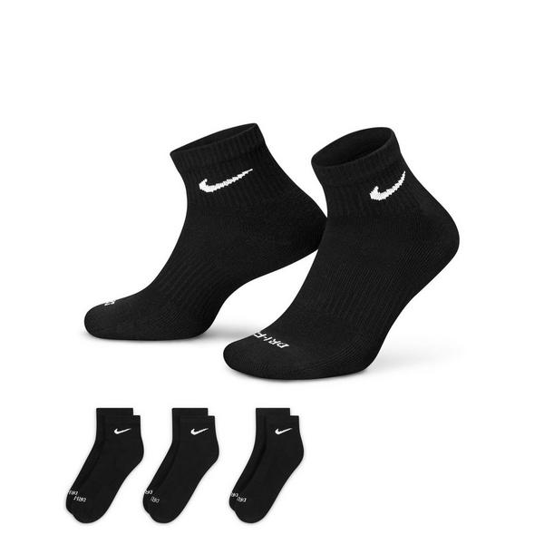 Nike Everyday Plus Cushioned Training Ankle 3 Pack Quarter Socks Medium Black/White 3 Pack