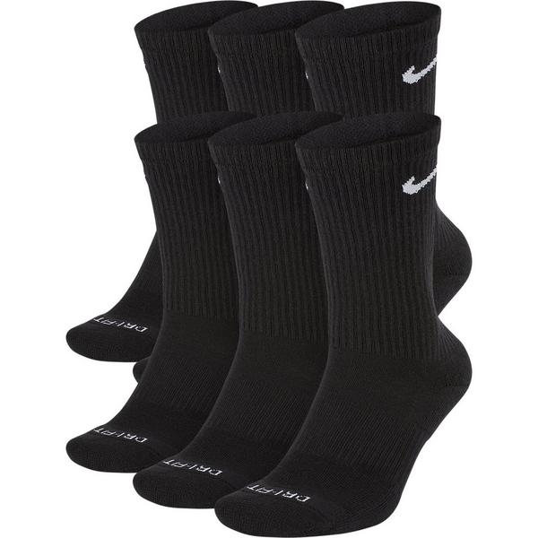 Nike Everyday Plus Crew Socks Medium Black/White 6 Pack