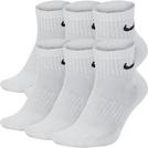 Adult Nike Everyday Plus Cushioned Training Ankles 6 Pack Quarter Running Socks