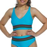 Women's Next Good Karma Rainbow V Neck Swim Bikini Top - Thumbnail 1 of 3