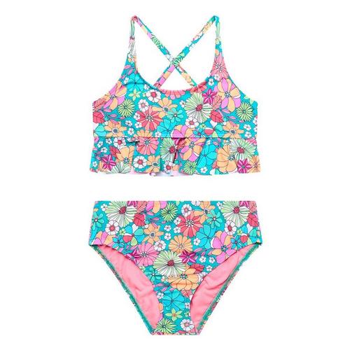 Girls' Beach Lingo Kozmic Blues Ruffle Swim Bikini Set - Primary Image