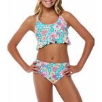 Girls' Beach Lingo Kozmic Blues Ruffle Swim Bikini Set - Thumbnail 2 of 3