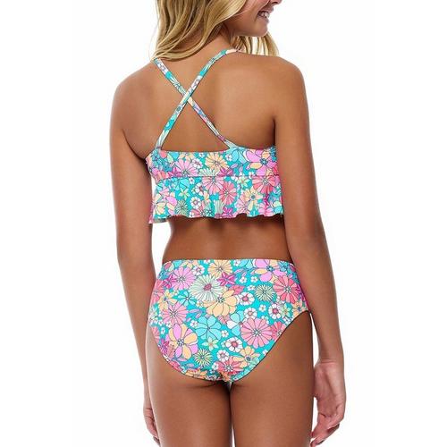Girls' Beach Lingo Kozmic Blues Ruffle Swim Bikini Set - Primary Image