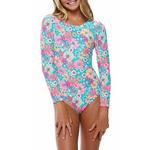 Girls' Beach Lingo Kozmic Blues Long Sleeve Rash One Piece Swimsuit - Thumbnail 2 of 3