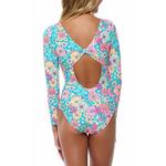 Girls' Beach Lingo Kozmic Blues Long Sleeve Rash One Piece Swimsuit - Thumbnail 3 of 3