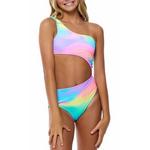 Girls' Beach Lingo Solar Flair One Shoulder Cutout One Piece Swimsuit - Thumbnail 2 of 3