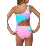 Girls' Beach Lingo Solar Flair One Shoulder Cutout One Piece Swimsuit - Thumbnail 3 of 3