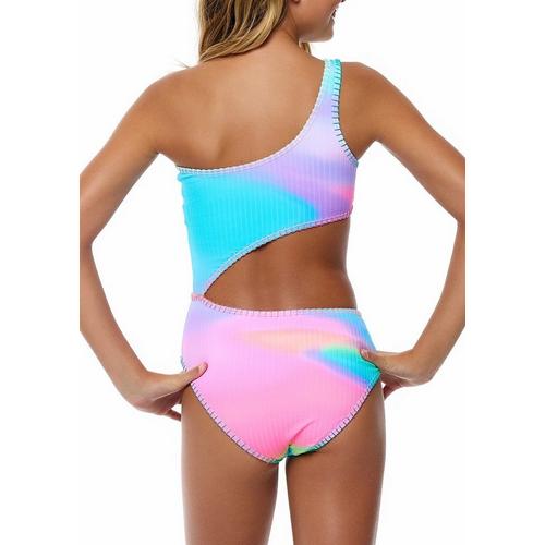 Girls' Beach Lingo Solar Flair One Shoulder Cutout One Piece Swimsuit - Primary Image