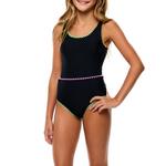 Girls' Beach Lingo Color Coded Cutout Whipstitch One Piece Swimsuit - Thumbnail 2 of 4