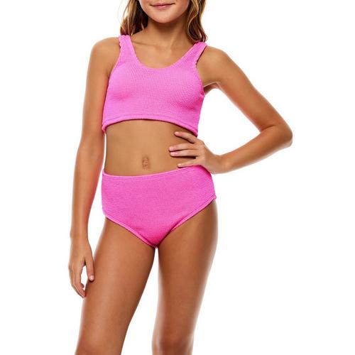 Girls' Beach Lingo Scrunchies Longline Swim Bikini Set - Primary Image