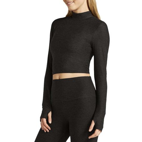 Women's Beyond Yoga Moving On Long Sleeve Mock Neck Crop Top - Primary Image
