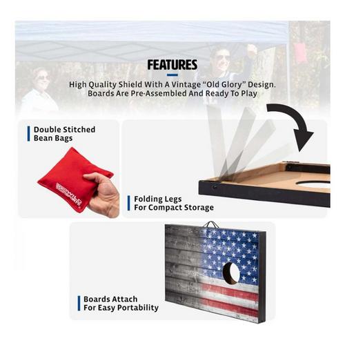 Wild Sports Stars & Stripes Cornhole Game - Primary Image