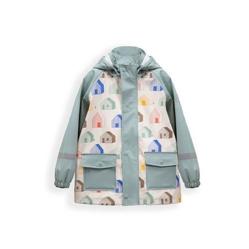 Toddler 7AM Pattern Hooded Rain Jacket - Primary Image
