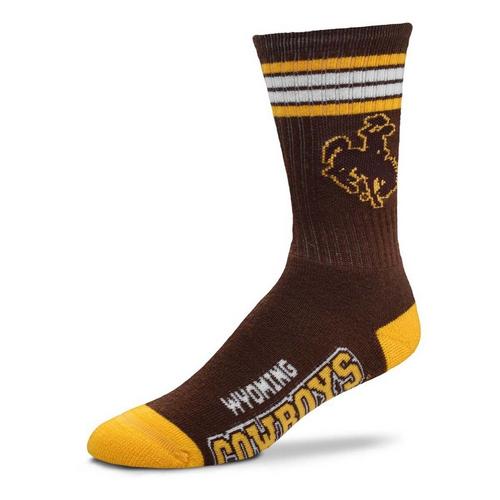 For Bare Feet Wyoming Cowboys 4 Stripe Deuce Crew Socks - Primary Image