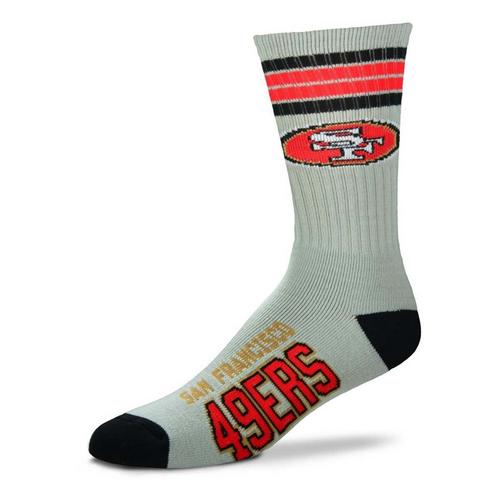 For Bare Feet San Francisco 49ers 4 Stripe Deuce Crew Socks - Primary Image