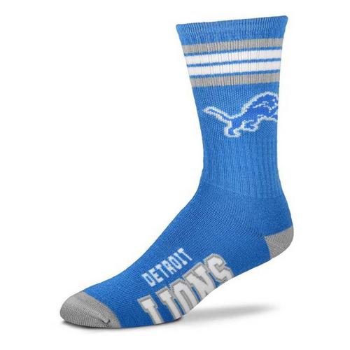 For Bare Feet Detroit Lions 4 Stripe Deuce Crew Socks - Primary Image