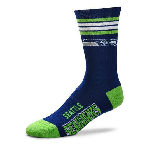For Bare Feet Seattle Seahawks 4 Stripe Deuce Crew Socks - Primary Image