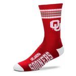 For Bare Feet Oklahoma Sooners 4 Stripe Deuce Crew Socks - Thumbnail 2 of 2