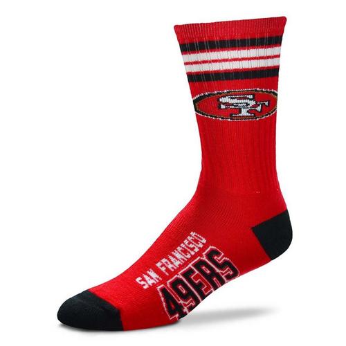 For Bare Feet San Francisco 49ers 4 Stripe Deuce Crew Socks - Primary Image