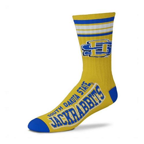 For Bare Feet South Dakota State Jackrabbits 4 Stripe Deuce Crew Socks - Primary Image