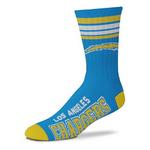 For Bare Feet Los Angeles Chargers 4 Stripe Deuce Crew Socks - Thumbnail 2 of 2